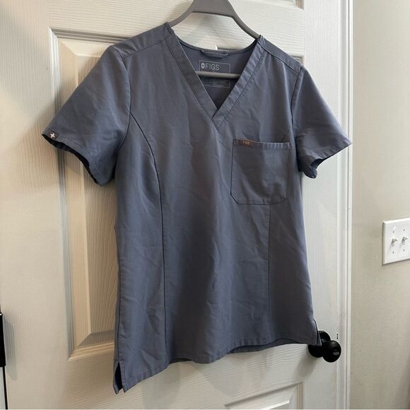 Figs Catarina One Pocket Scrub top vapor blue slim fit size M - Picture 3 of 8